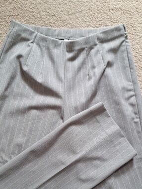 East 5th Light Gray With Pale Blue Pinstripe Trousers